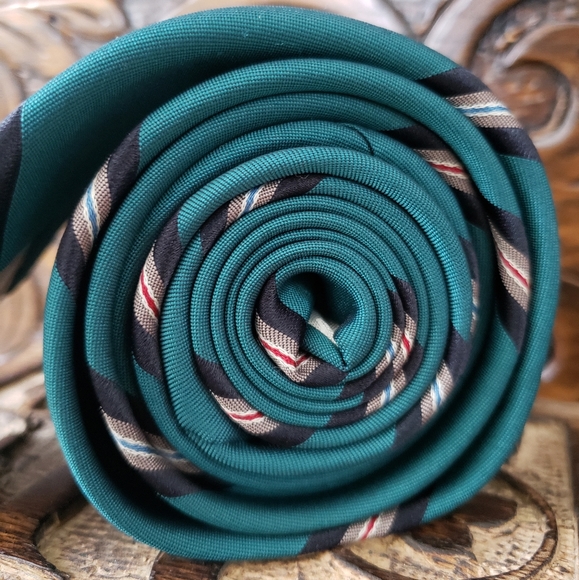 ⭐DIOR | Vintage Green Logo Striped Tie Spring Wedding Easter Graduation Party - Picture 11 of 16